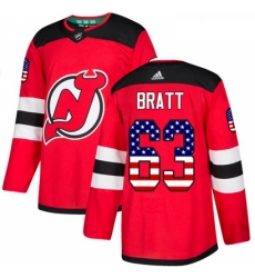 Youth Adidas New Jersey Devils 63 Jesper Bratt Authentic Red USA Flag Fashion NHL Jersey Youth Adidas New Jersey Devils 63 Jesper Bratt Authentic Red USA Flag Fashion NHL Jersey