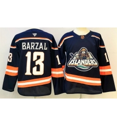 Men New York Islanders 13 Mathew Barzal Navy 2024 25 Stitched Hockey Jersey