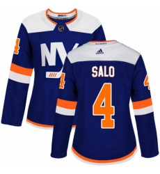 Womens Adidas New York Islanders 4 Robin Salo Premier Blue Alternate NHL Jersey Womens Adidas New York Islanders 4 Robin Salo Premier Blue Alternate NHL Jersey