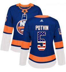 Womens Adidas New York Islanders 5 Denis Potvin Authentic Royal Blue USA Flag Fashion NHL Jersey Womens Adidas New York Islanders 5 Denis Potvin Authentic Royal Blue USA Flag Fashion NHL Jersey
