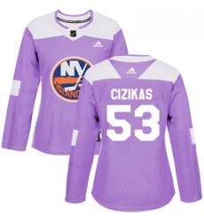 Womens Adidas New York Islanders 53 Casey Cizikas Authentic Purple Fights Cancer Practice NHL Jersey Womens Adidas New York Islanders 53 Casey Cizikas Authentic Purple Fights Cancer Practice NHL Jersey