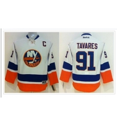 Youth NHL New York Islanders #91 John Tavares White Jersey Youth NHL New York Islanders #91 John Tavares White Jersey