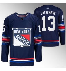 Men New York Rangers 13 Alexis Lafreniere Navy Stitched Jersey Men New York Rangers 13 Alexis Lafreniere Navy Stitched Jersey