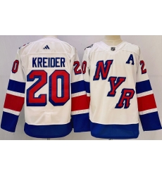 Men New York Rangers 20 Chris Kreider White 2023 2024 Stadium Series Stitched Jersey Men New York Rangers 20 Chris Kreider White 2023 2024 Stadium Series Stitched Jersey