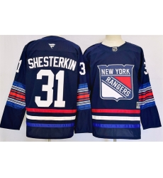 Men New York Rangers 31 Igor Shesterkin Navy 2024 25 Stitched Jersey Men New York Rangers 31 Igor Shesterkin Navy 2024 25 Stitched Jersey