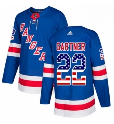 Mens Adidas New York Rangers 22 Mike Gartner Authentic Royal Blue USA Flag Fashion NHL Jersey Mens Adidas New York Rangers 22 Mike Gartner Authentic Royal Blue USA Flag Fashion NHL Jersey