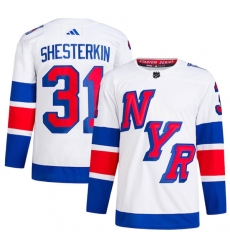 Men's New York Rangers #31 Igor Shesterkin White 2024 Stadium Series Stitched Jersey Men's New York Rangers #31 Igor Shesterkin White 2024 Stadium Series Stitched Jersey