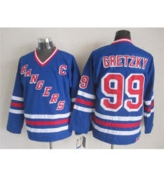 NHL New York Rangers #99 Wayne Gretzky blue jerseys(New vintage retro)