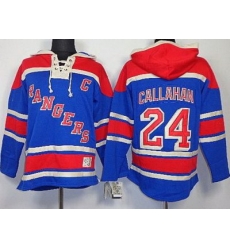 New York Rangers 24 Ryan Callahan Blue Lace-Up Jersey Hoodies