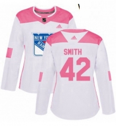 Womens Adidas New York Rangers 42 Brendan Smith Authentic WhitePink Fashion NHL Jersey Womens Adidas New York Rangers 42 Brendan Smith Authentic WhitePink Fashion NHL Jersey