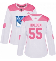 Womens Adidas New York Rangers 55 Nick Holden Authentic WhitePink Fashion NHL Jersey Womens Adidas New York Rangers 55 Nick Holden Authentic WhitePink Fashion NHL Jersey