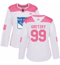 Womens Adidas New York Rangers 99 Wayne Gretzky Authentic WhitePink Fashion NHL Jersey Womens Adidas New York Rangers 99 Wayne Gretzky Authentic WhitePink Fashion NHL Jersey