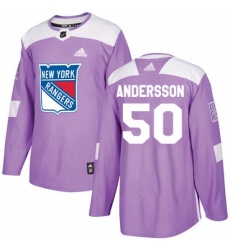 Youth Adidas New York Rangers 50 Lias Andersson Authentic Purple Fights Cancer Practice NHL Jersey Youth Adidas New York Rangers 50 Lias Andersson Authentic Purple Fights Cancer Practice NHL Jersey