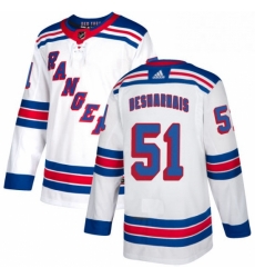 Youth Adidas New York Rangers 51 David Desharnais Authentic White Away NHL Jersey Youth Adidas New York Rangers 51 David Desharnais Authentic White Away NHL Jersey