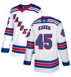 Youth Rangers 45 Kaapo Kakko White Road Authentic Stitched Hockey Jersey Youth Rangers 45 Kaapo Kakko White Road Authentic Stitched Hockey Jersey