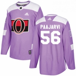 Mens Adidas Ottawa Senators 56 Magnus Paajarvi Authentic Purple Fights Cancer Practice NHL Jersey 