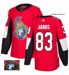 Mens Adidas Ottawa Senators 83 Christian Jaros Authentic Red Fashion Gold NHL Jersey Mens Adidas Ottawa Senators 83 Christian Jaros Authentic Red Fashion Gold NHL Jersey