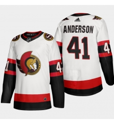 Ottawa Senators 41 Craig Anderson Men Adidas 2020 21 Authentic Player Away Stitched NHL Jersey White Ottawa Senators 41 Craig Anderson Men Adidas 2020 21 Authentic Player Away Stitched NHL Jersey White