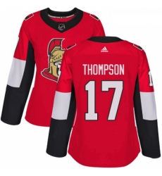 Womens Adidas Ottawa Senators 17 Nate Thompson Authentic Red Home NHL Jersey Womens Adidas Ottawa Senators 17 Nate Thompson Authentic Red Home NHL Jersey