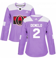 Womens Adidas Ottawa Senators 2 Dylan DeMelo Authentic Purple Fights Cancer Practice NHL Jersey Womens Adidas Ottawa Senators 2 Dylan DeMelo Authentic Purple Fights Cancer Practice NHL Jersey