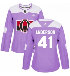Womens Adidas Ottawa Senators 41 Craig Anderson Authentic Purple Fights Cancer Practice NHL Jersey Womens Adidas Ottawa Senators 41 Craig Anderson Authentic Purple Fights Cancer Practice NHL Jersey