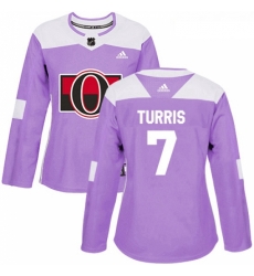 Womens Adidas Ottawa Senators 7 Kyle Turris Authentic Purple Fights Cancer Practice NHL Jersey Womens Adidas Ottawa Senators 7 Kyle Turris Authentic Purple Fights Cancer Practice NHL Jersey