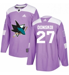 Mens Adidas San Jose Sharks 27 Joonas Donskoi Authentic Purple Fights Cancer Practice NHL Jersey Mens Adidas San Jose Sharks 27 Joonas Donskoi Authentic Purple Fights Cancer Practice NHL Jersey