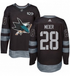 Mens Adidas San Jose Sharks 28 Timo Meier Authentic Black 1917 2017 100th Anniversary NHL Jersey Mens Adidas San Jose Sharks 28 Timo Meier Authentic Black 1917 2017 100th Anniversary NHL Jersey