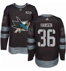 Mens Adidas San Jose Sharks 36 Jannik Hansen Premier Black 1917 2017 100th Anniversary NHL Jersey Mens Adidas San Jose Sharks 36 Jannik Hansen Premier Black 1917 2017 100th Anniversary NHL Jersey