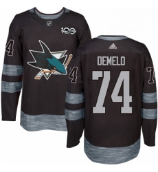 Mens Adidas San Jose Sharks 74 Dylan DeMelo Authentic Black 1917 2017 100th Anniversary NHL Jersey Mens Adidas San Jose Sharks 74 Dylan DeMelo Authentic Black 1917 2017 100th Anniversary NHL Jersey