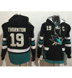 Sharks #19 Joe Thornton Black Name & Number Pullover NHL Hoodie Sharks #19 Joe Thornton Black Name & Number Pullover NHL Hoodie