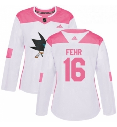 Womens Adidas San Jose Sharks 16 Eric Fehr Authentic White Pink Fashion NHL Jersey Womens Adidas San Jose Sharks 16 Eric Fehr Authentic White Pink Fashion NHL Jersey