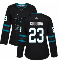 Womens Adidas San Jose Sharks 23 Barclay Goodrow Premier Black Alternate NHL Jersey Womens Adidas San Jose Sharks 23 Barclay Goodrow Premier Black Alternate NHL Jersey