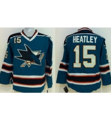 Kids San Jose Sharks 15 Dany Heatley Blue NHL Jerseys Kids San Jose Sharks 15 Dany Heatley Blue NHL Jerseys