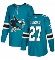 Youth Adidas San Jose Sharks 27 Joonas Donskoi Premier Teal Green Home NHL Jersey Youth Adidas San Jose Sharks 27 Joonas Donskoi Premier Teal Green Home NHL Jersey