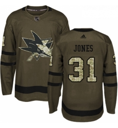 Youth Adidas San Jose Sharks 31 Martin Jones Authentic Green Salute to Service NHL Jersey Youth Adidas San Jose Sharks 31 Martin Jones Authentic Green Salute to Service NHL Jersey