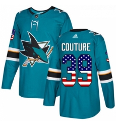 Youth Adidas San Jose Sharks 39 Logan Couture Authentic Teal Green USA Flag Fashion NHL Jersey Youth Adidas San Jose Sharks 39 Logan Couture Authentic Teal Green USA Flag Fashion NHL Jersey