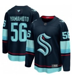 Men Seattle Kraken Kailer Yamamoto #56 Blue Stitched NHL Hockey jersey