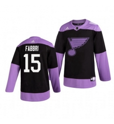 Blues 15 Robby Fabbri Black Purple Hockey Fights Cancer Adidas Jersey Blues 15 Robby Fabbri Black Purple Hockey Fights Cancer Adidas Jersey