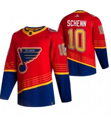 Men St Louis Blues 10 Brayden Schenn Red Adidas 2020 21 Reverse Retro Alternate NHL Jersey Men St Louis Blues 10 Brayden Schenn Red Adidas 2020 21 Reverse Retro Alternate NHL Jersey