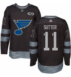 Mens Adidas St Louis Blues 11 Brian Sutter Authentic Black 1917 2017 100th Anniversary NHL Jersey Mens Adidas St Louis Blues 11 Brian Sutter Authentic Black 1917 2017 100th Anniversary NHL Jersey