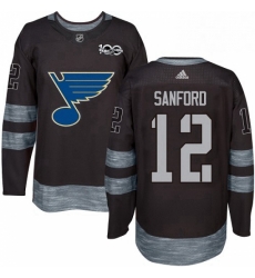 Mens Adidas St Louis Blues 12 Zach Sanford Authentic Black 1917 2017 100th Anniversary NHL Jersey Mens Adidas St Louis Blues 12 Zach Sanford Authentic Black 1917 2017 100th Anniversary NHL Jersey