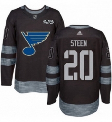 Mens Adidas St Louis Blues 20 Alexander Steen Authentic Black 1917 2017 100th Anniversary NHL Jersey Mens Adidas St Louis Blues 20 Alexander Steen Authentic Black 1917 2017 100th Anniversary NHL Jersey