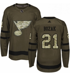 Mens Adidas St Louis Blues 21 Tyler Bozak Authentic Green Salute to Service NHL Jersey Mens Adidas St Louis Blues 21 Tyler Bozak Authentic Green Salute to Service NHL Jersey