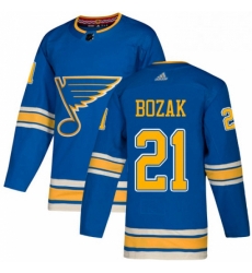 Mens Adidas St Louis Blues 21 Tyler Bozak Blue Alternate Authentic Stitched NHL Jersey Mens Adidas St Louis Blues 21 Tyler Bozak Blue Alternate Authentic Stitched NHL Jersey