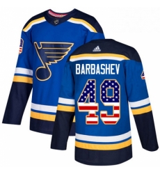 Mens Adidas St Louis Blues 49 Ivan Barbashev Authentic Blue USA Flag Fashion NHL Jersey Mens Adidas St Louis Blues 49 Ivan Barbashev Authentic Blue USA Flag Fashion NHL Jersey