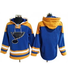 Men's St. Louis Blues Blank Blue Ageless Must-Have Lace-Up Pullover Hoodie Men's St. Louis Blues Blank Blue Ageless Must-Have Lace-Up Pullover Hoodie