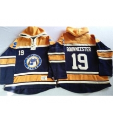 St. Louis Blues 19 Jay Bouwmeester Navy Blue Gold Sawyer Hooded Sweatshirt Stitched Jersey St. Louis Blues 19 Jay Bouwmeester Navy Blue Gold Sawyer Hooded Sweatshirt Stitched Jersey