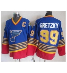St. Louis Blues #99 Wayne Gretzky Light Blue Red CCM Throwback Stitched NHL Jersey St. Louis Blues #99 Wayne Gretzky Light Blue Red CCM Throwback Stitched NHL Jersey