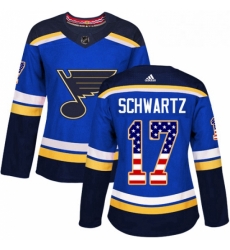Womens Adidas St Louis Blues 17 Jaden Schwartz Authentic Blue USA Flag Fashion NHL Jersey Womens Adidas St Louis Blues 17 Jaden Schwartz Authentic Blue USA Flag Fashion NHL Jersey
